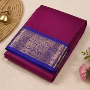 Special Paithani Silk Saree for Women with Art Silk Blouse Piece ( purple, Free Size )