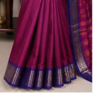 Special Paithani Silk Saree for Women with Art Silk Blouse Piece ( purple, Free Size )