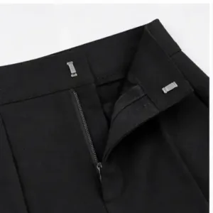 Trendy Retro Women Trousers – Solid Cotton Blend Pants ( black, L )