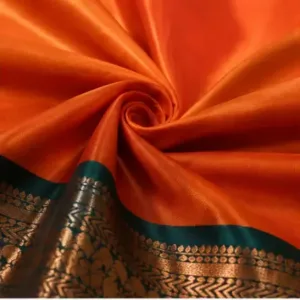 Special Paithani Silk Saree for Women with Art Silk Blouse Piece ( orange, Free Size )