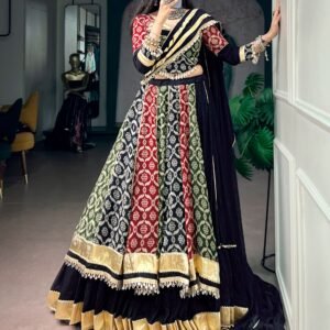 Navratri Special-Pure Rayon Printed Colourfull Lehanga with Real Mirror