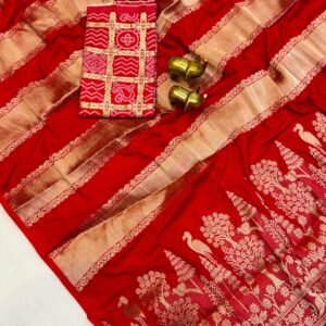 Pure Moonga Viscose Soft Silk Zari Weaving Saree