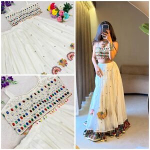 Navratri Collection-Rayon Silk Printed & Handmade Diamond work