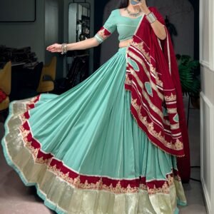 Navratri Collection-Rayon Lehanga Featuring with Thread Embroidered Sequins work
