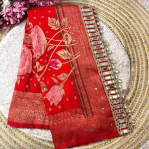 Elegant Dola Viscose Silk Designer Saree with Real Mirror & Zari work