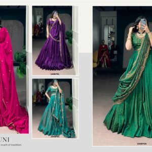 AARUNI-Emerald Premium NC Silk Lehanga Choli & Dupatta with Sequins Embroidery