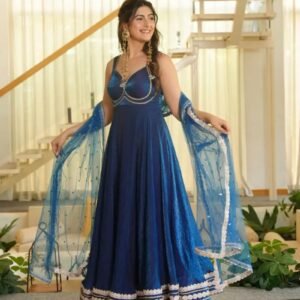 Elegant Designer Gown Fandy Silk Gown Set