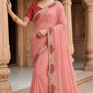 Designer Premium Crush Silk Zari Sequins Saree with Bandhani Patch -AVAILABLE 6 COLOURS