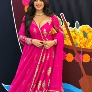 Pure Georgette Sequins Embroidered Anarkali Gown