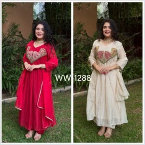 Pure Mal Chanderi Trending Kurti Set with Coding Sequins Embroidered -Available 2 Colours