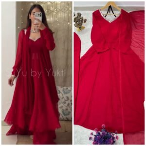 KarwaChauth Special- Georgette Gown Palazzo Set