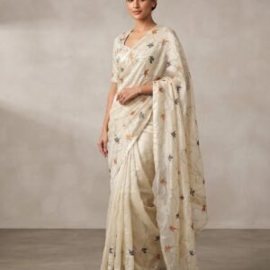 D'naari Special Cosmos Silk Zaal Bhungi work