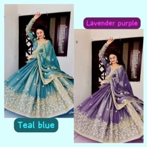 Fandy Silk Sequins Zari Embroidered work Lehanga Choli & Dupatta
