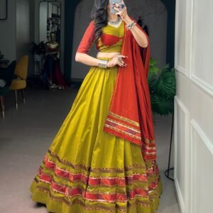 Navratri Collection- Premium Dhanu Cotton Embossed Design & Ghughri Lace work