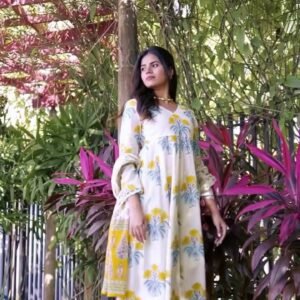 Premium Maslin Printed Kurti Palazzo Set