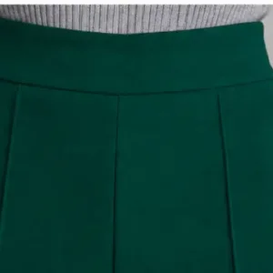 Trendy Retro Women Trousers – Solid Cotton Blend Pants ( green, L )