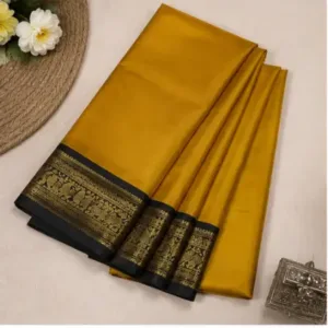 Special Paithani Silk Saree for Women with Art Silk Blouse Piece ( yellow, Free Size )