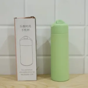 400 ML Glass Water Bottle with Silicone Sleeve for Gym Office, Green, 1 Pc ( green, OS )