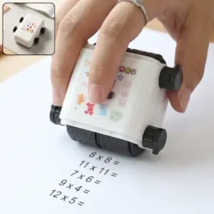 Digital Teaching Roller Stamp for Kids Math Practice and Learning Activity, Multiplication Practice Stamp, 1 Pc ( white, OS )