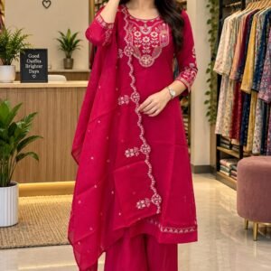 Premium Viscose 3 Piece Anarkali Set with Embroidered Work-Available 7 Colours