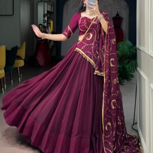 Festive Collection-Thread Embroidered Sequins Lehanga Choli & Dupatta