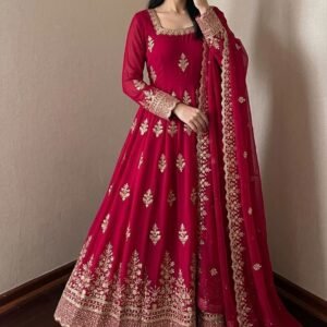 Trending Designer Anarkali Gown set With Heavy Sequins Embroidery-Available 5 Colours