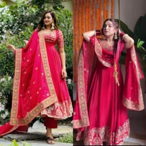 Designer Crepe Silk  Anarkali Suit Set with Embroidered Sequins work